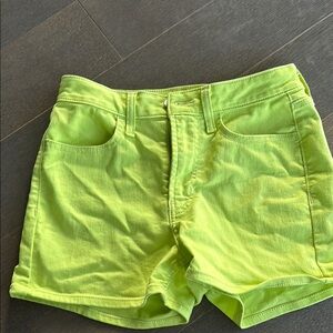 Green Jean Shorts with Denim Material